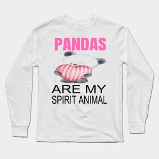 Pandas are my spirit animal Long Sleeve T-Shirt